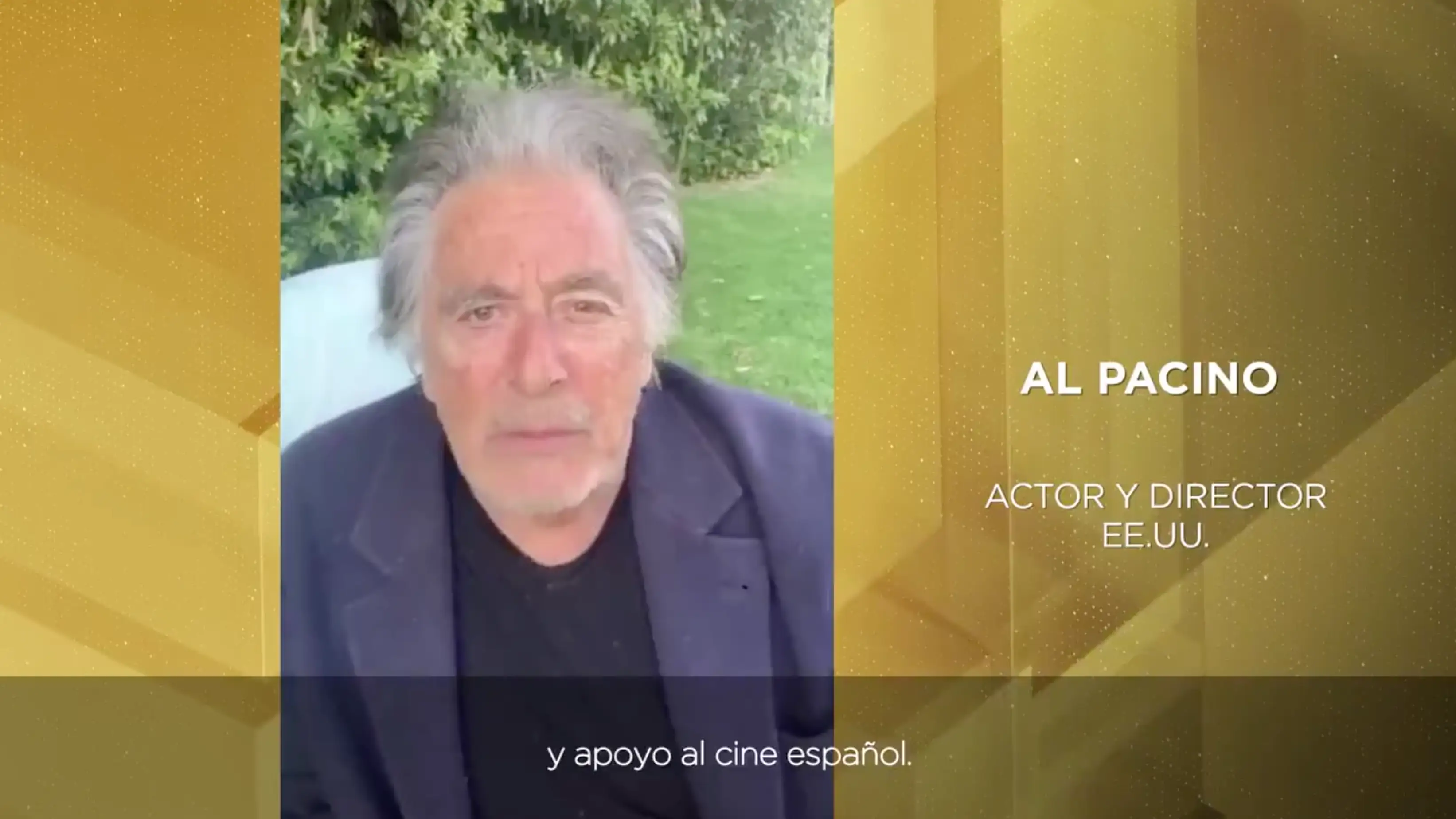 Al Pacino mostrando su apoyo al cine español en los Premios Goya Al Pacino mostrando su apoyo al cine español en los Premios Goya