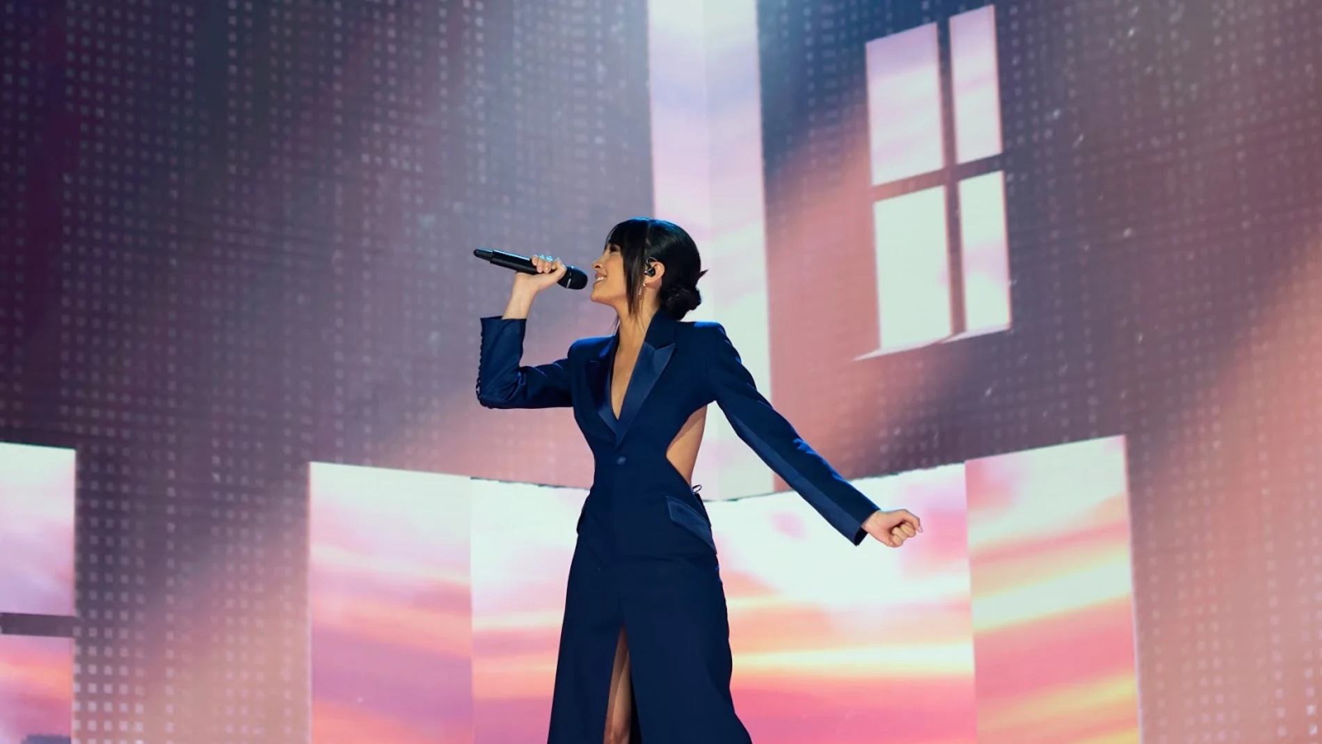 Aitana durante su actuación en los premios Goya Aitana durante su actuación en los premios Goya