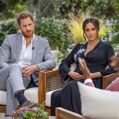El príncipe Harry y Meghan Markle durante la entrevista con Oprah Winfrey