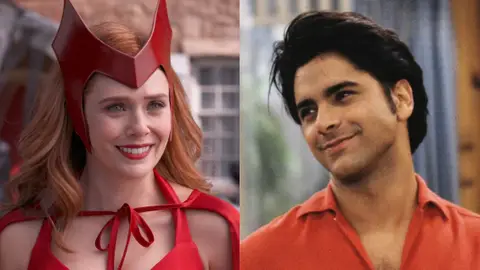 John Stamos y Elizabeth Olsen John Stamos y Elizabeth Olsen