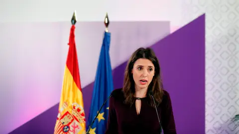 Irene Montero, en su comparecencia durante el Día de la Mujer Irene Montero, en su comparecencia durante el Día de la Mujer