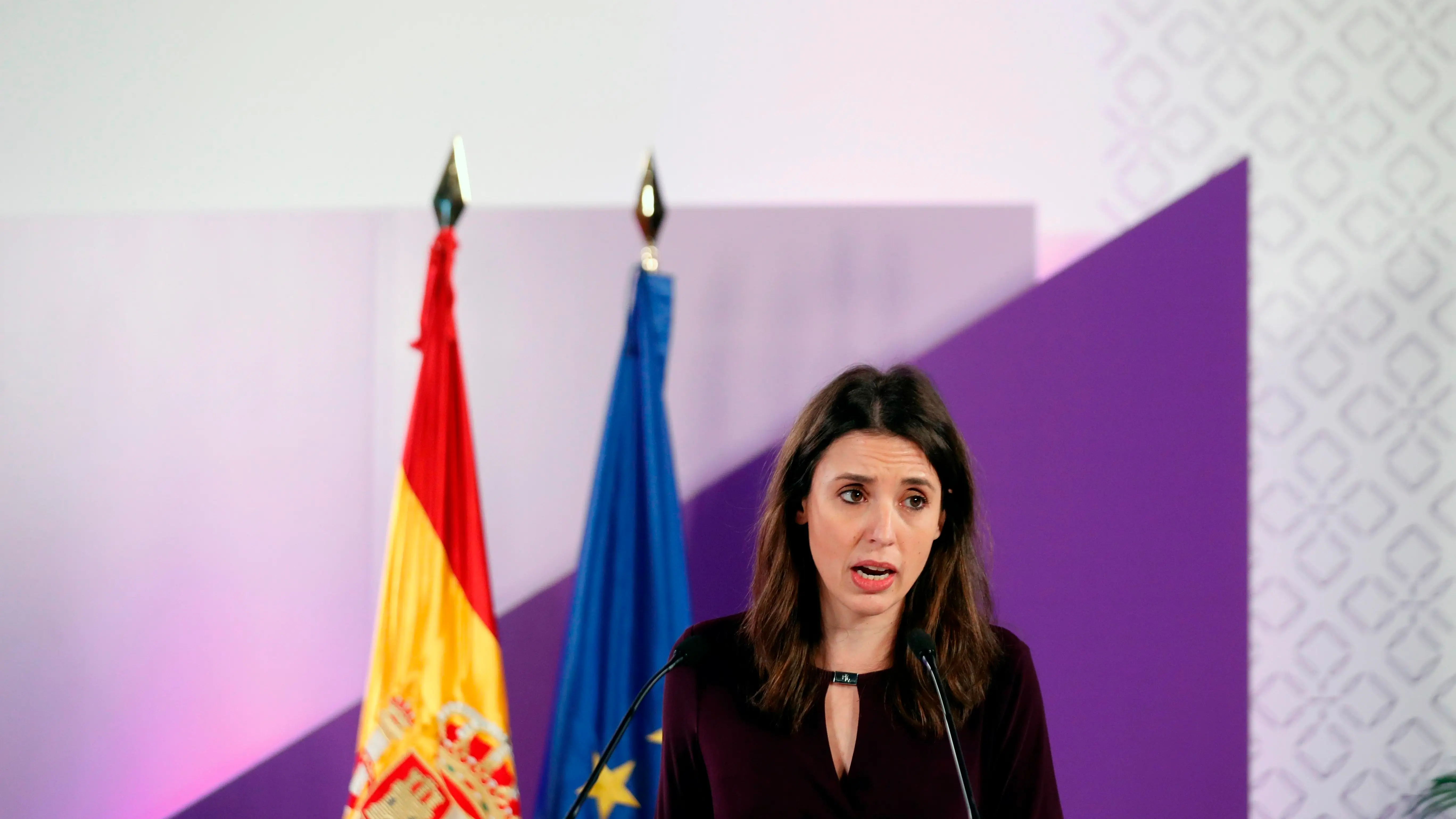 Irene Montero, en su comparecencia durante el Día de la Mujer Irene Montero, en su comparecencia durante el Día de la Mujer
