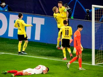 Haaland celebra un gol contra el Sevilla