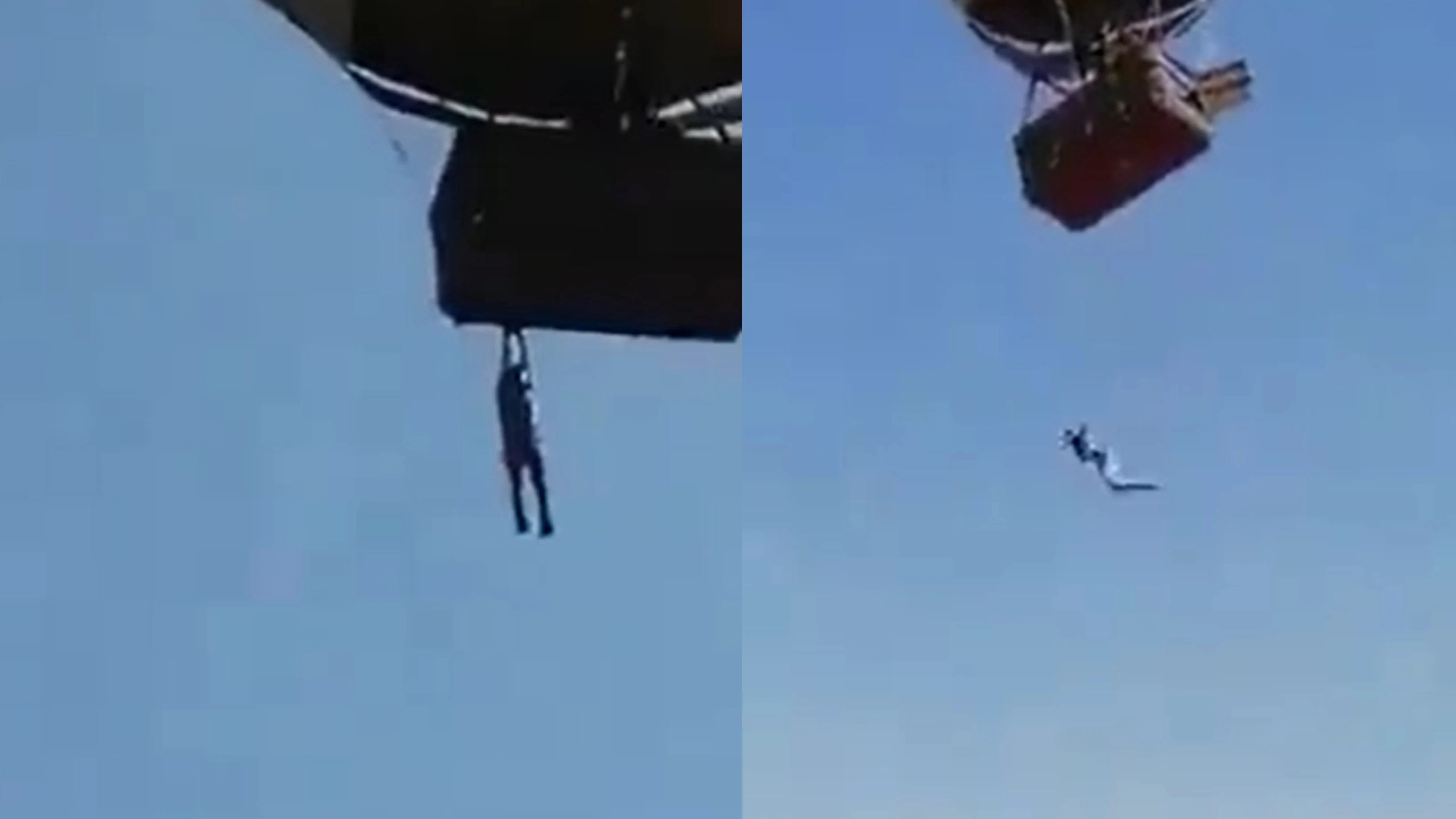 El impactante momento en que un hombre queda colgado de un globo aerost&aacute;tico en M&eacute;xico: "&iexcl;Aguanta!"