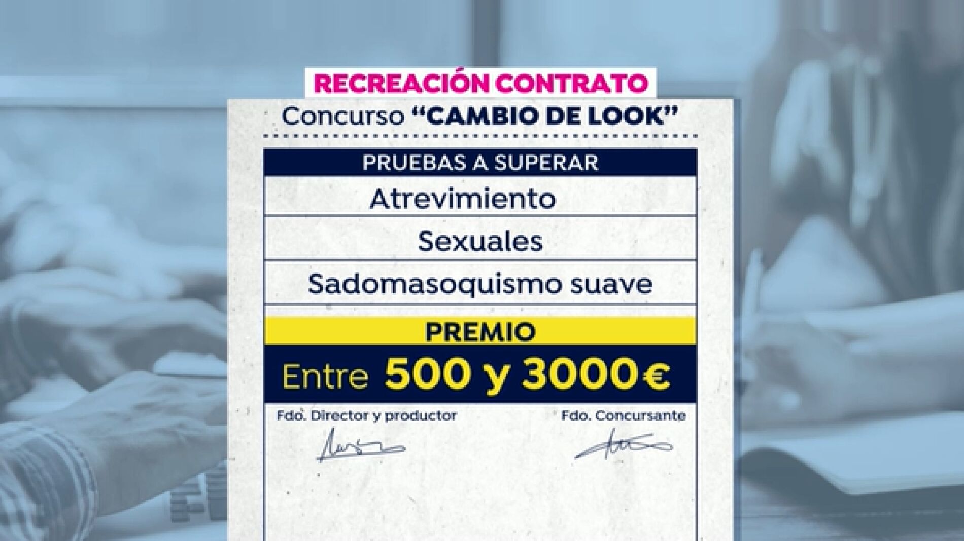 Contrato que la v&iacute;ctima hac&iacute;a firmar