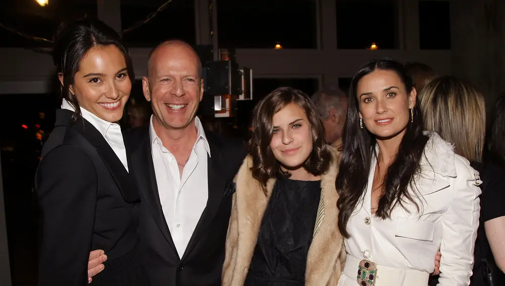Demi Moore, su hija Tallulah, Bruce Willis y su mujer Emma Heming
