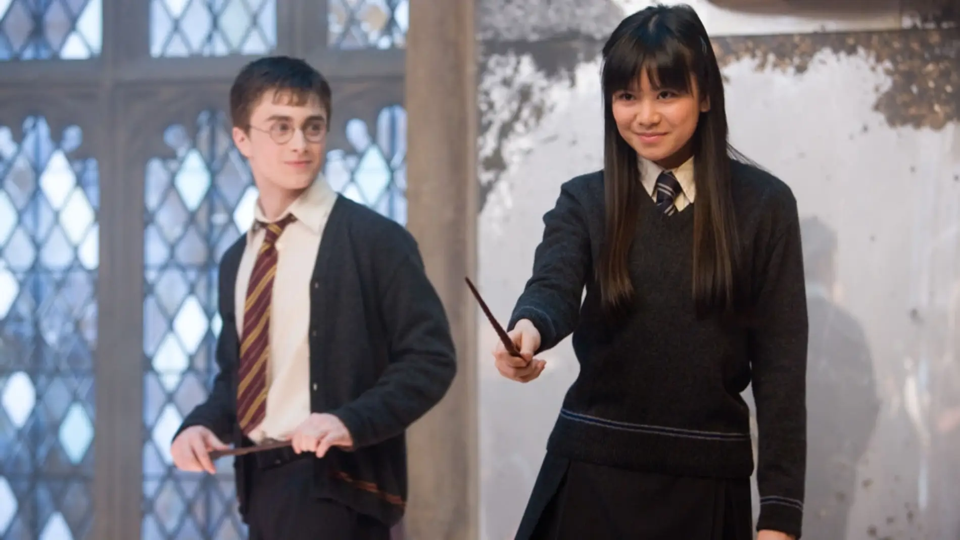 Katie Leung junto a Daniel Radcliffe en 'Harry Potter'