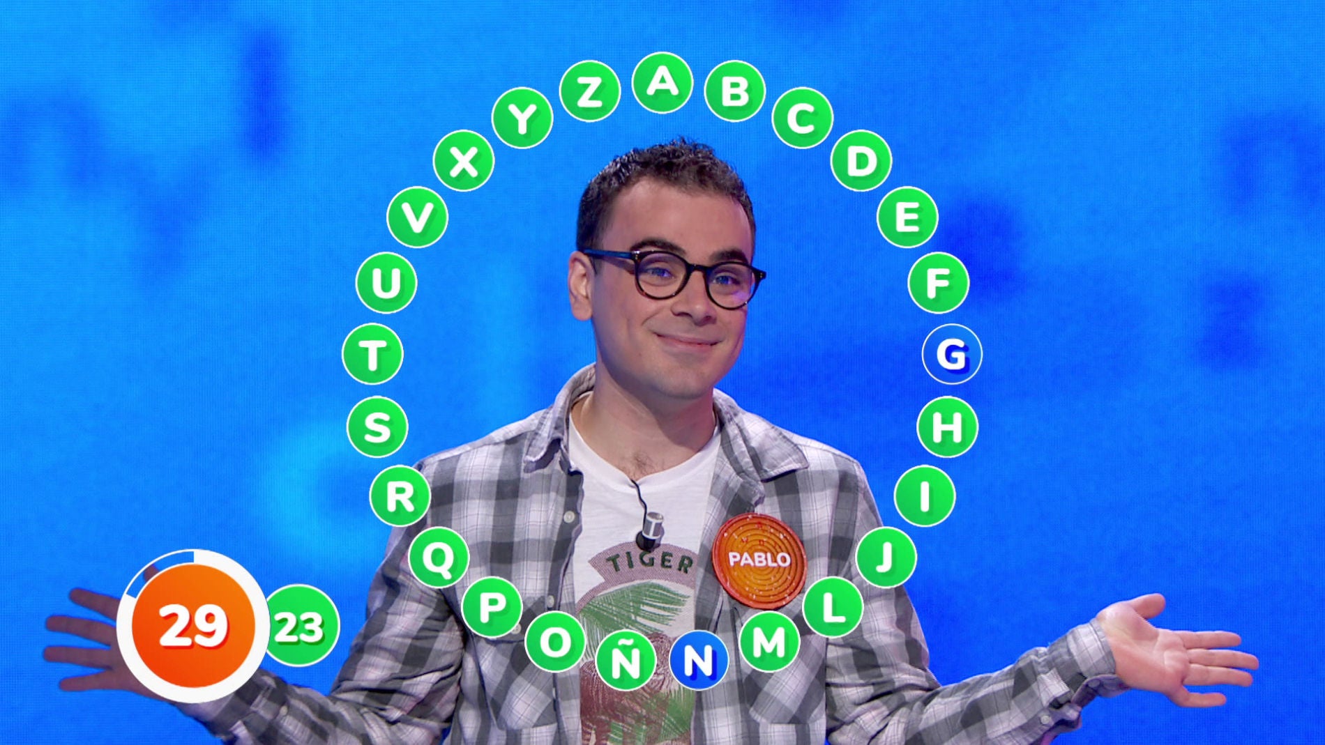 Pablo se arriesga a dos respuestas en el rosco de &lsquo;Pasapalabra&rsquo;