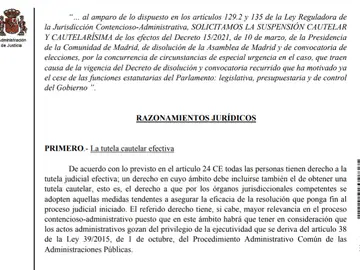 Auto del TSJM sobre las elecciones de Madrid Auto del TSJM sobre las elecciones de Madrid