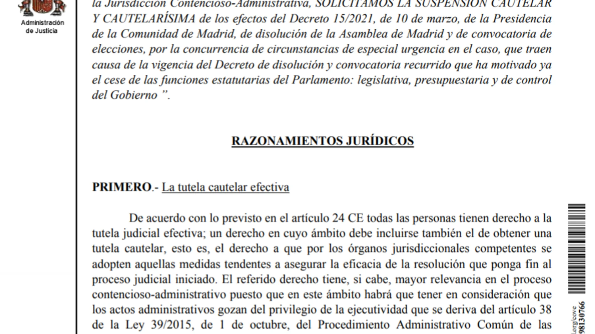 Auto del TSJM sobre las elecciones de Madrid Auto del TSJM sobre las elecciones de Madrid