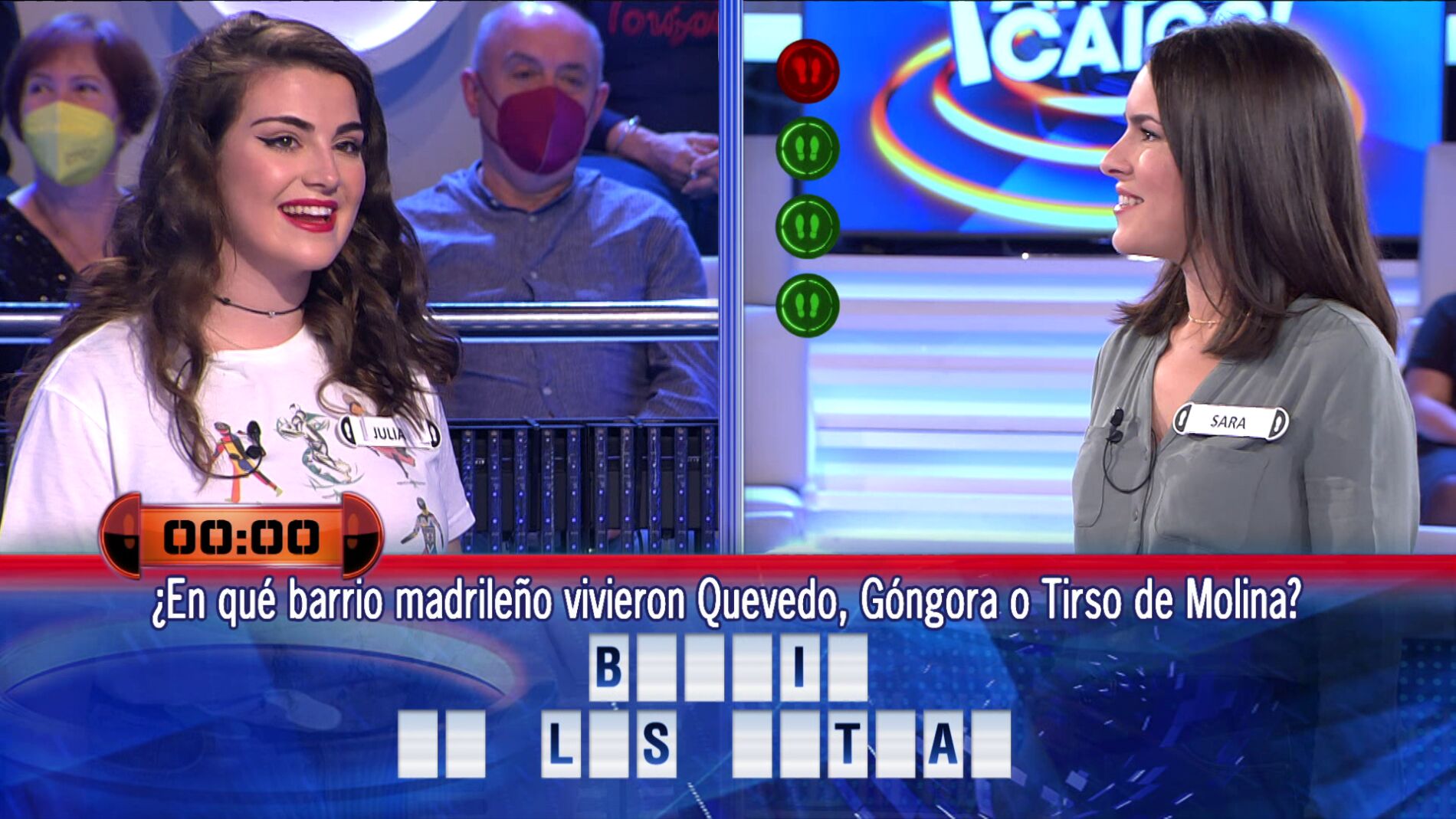 Sara cae tarde en la respuesta en &lsquo;&iexcl;Ahora caigo!&rsquo; y pierde su primer comod&iacute;n