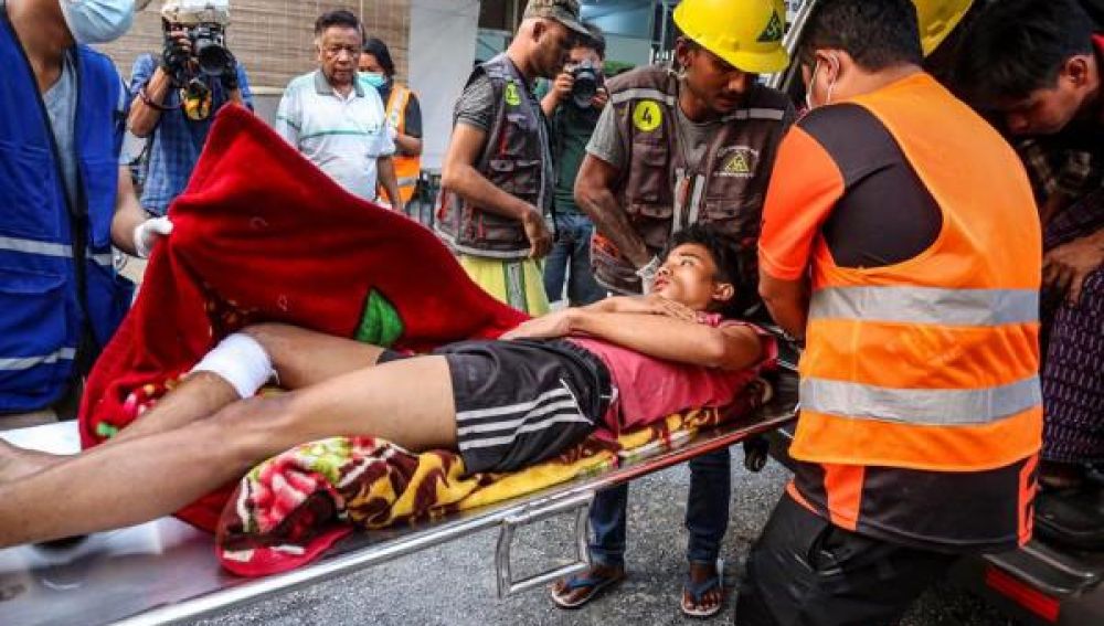 Imagen de uno de los heridos en las manifestaciones de Myanmar
