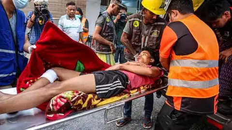 Imagen de uno de los heridos en las manifestaciones de Myanmar Imagen de uno de los heridos en las manifestaciones de Myanmar