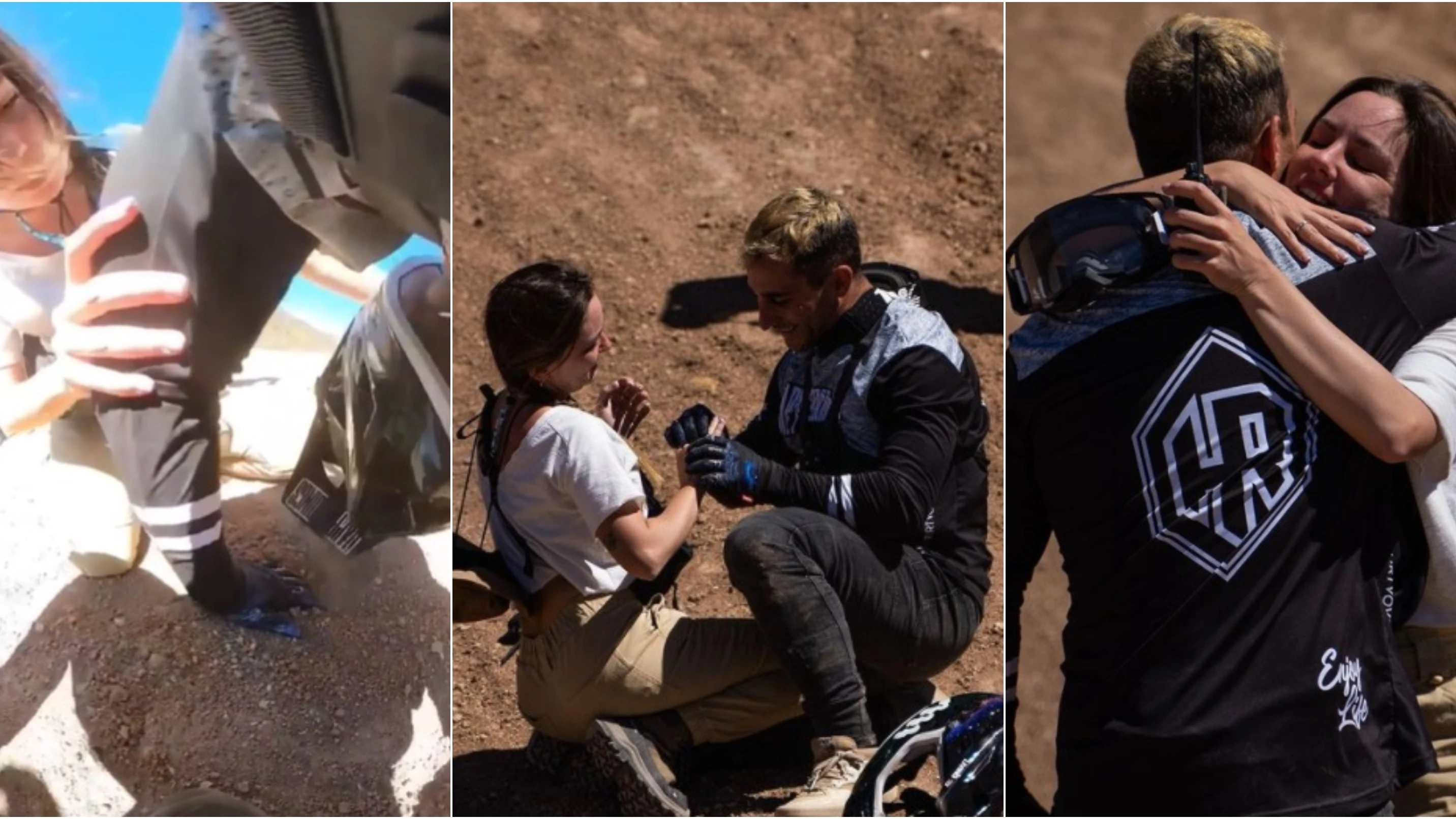 Bienvenido Aguado, piloto de MTB, simula una caída para pedir matrimonio a su novia Bienvenido Aguado, piloto de MTB, simula una caída para pedir matrimonio a su novia