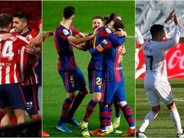 El calendario que les resta a Atlético, Barcelona y Real Madrid en la Liga