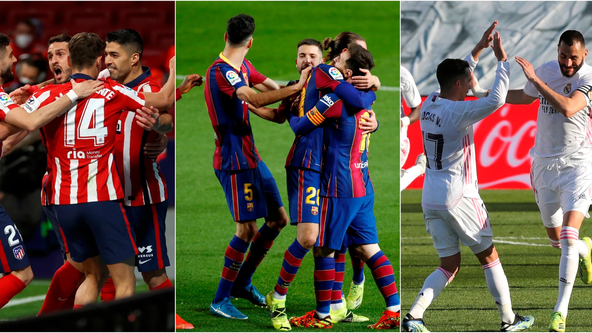 El calendario que les resta a Atlético, Barcelona y Real Madrid en la Liga El calendario que les resta a Atlético, Barcelona y Real Madrid en la Liga