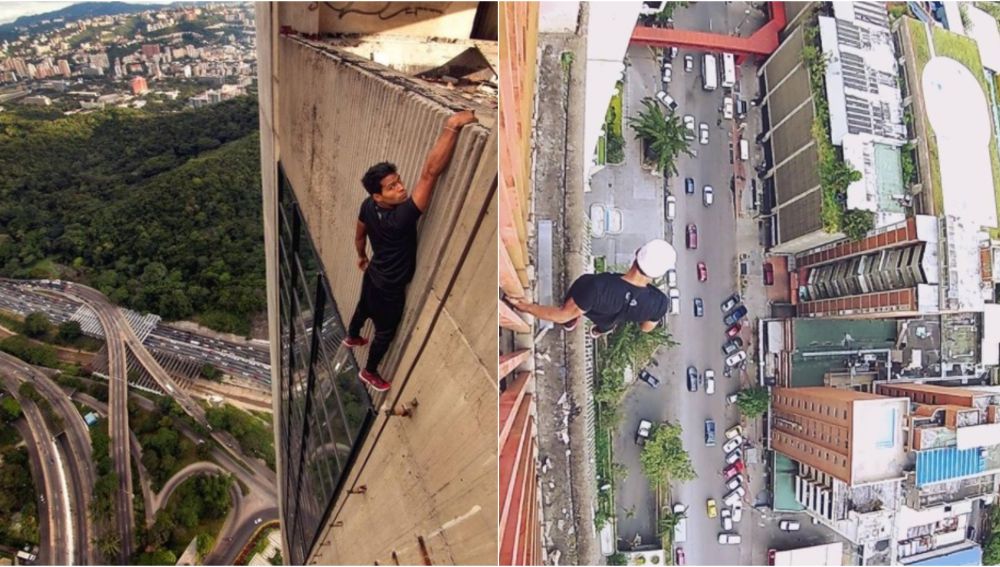 Carlos Rengifo, el primer venezolano que practica la arriesga disciplina del skywalking