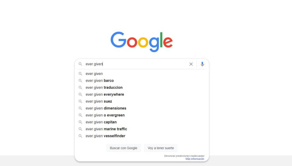 Qué pasa si buscas 'Ever Given' o 'Suez Canal' en Google