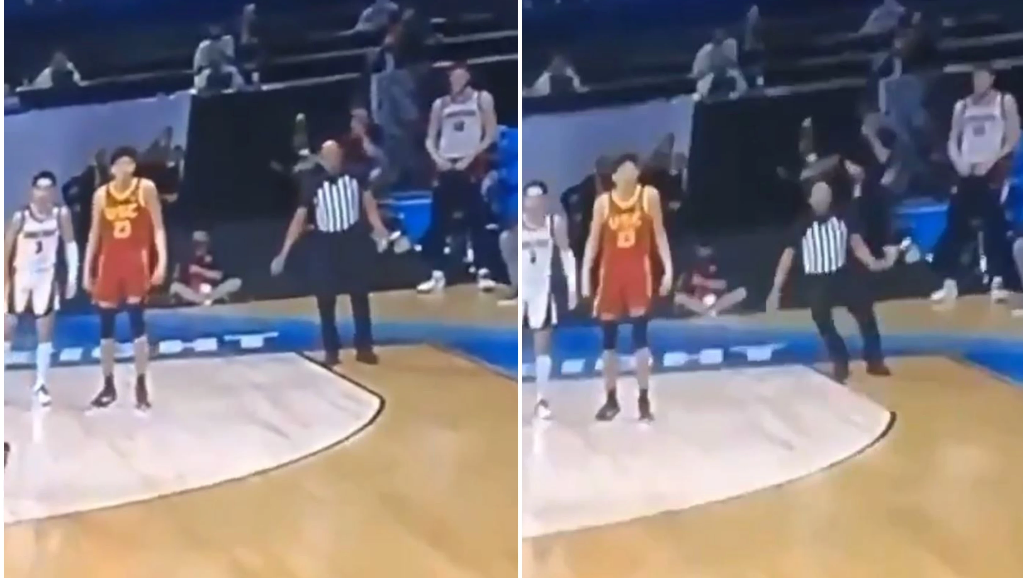 Un &aacute;rbitro de baloncesto cae desplomado al sufrir un colapso en pleno partido de la NCAA