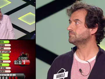 El enfado de Manolo por el fallo de M. A. en la bomba estratégica de ‘¡Boom!’ El enfado de Manolo por el fallo de M. A. en la bomba estratégica de ‘¡Boom!’