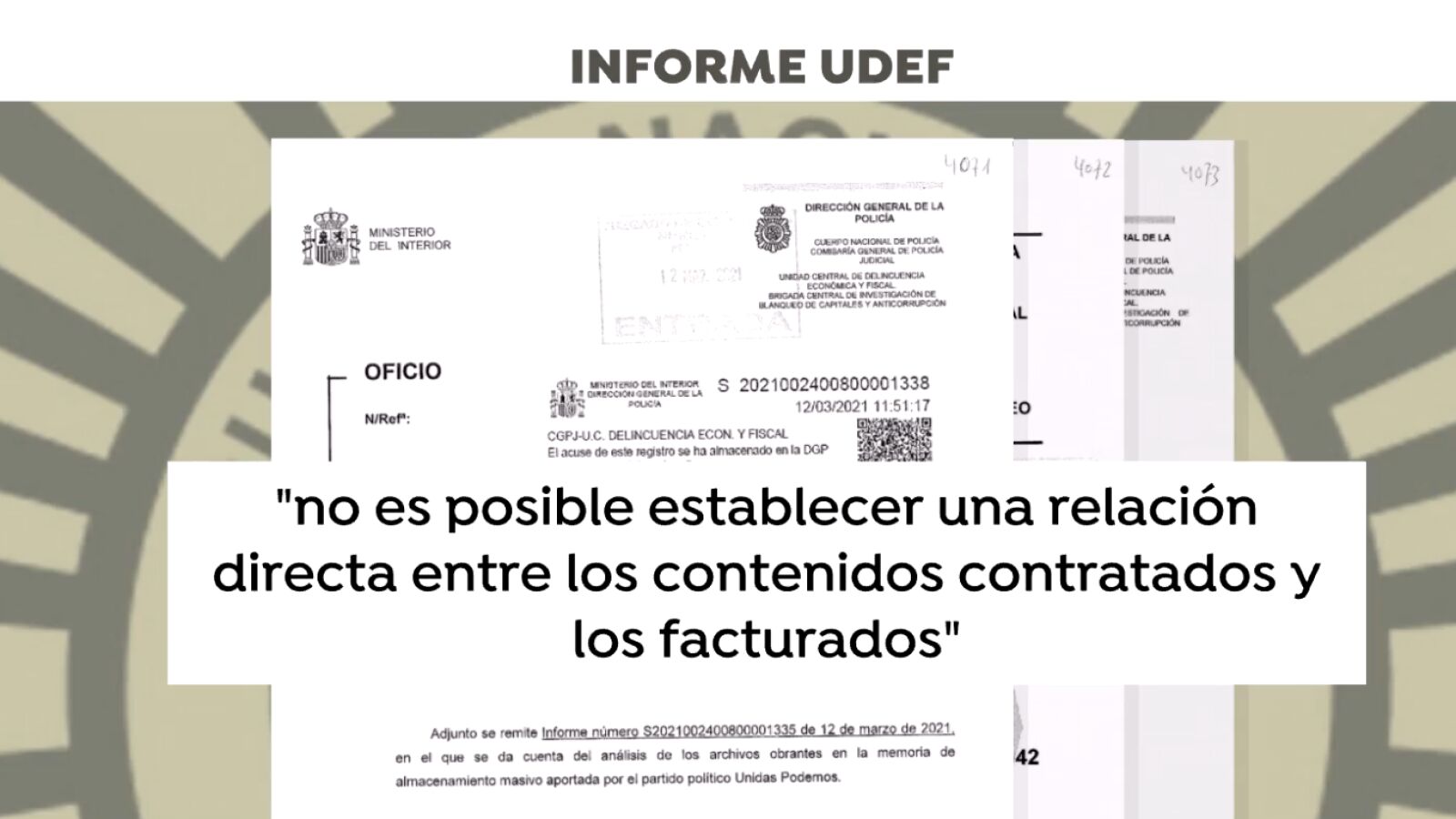 La UDEF concluye que no hay relación directa entre los contenidos contratados y facturados en los trabajos de Neurona a Podemos
