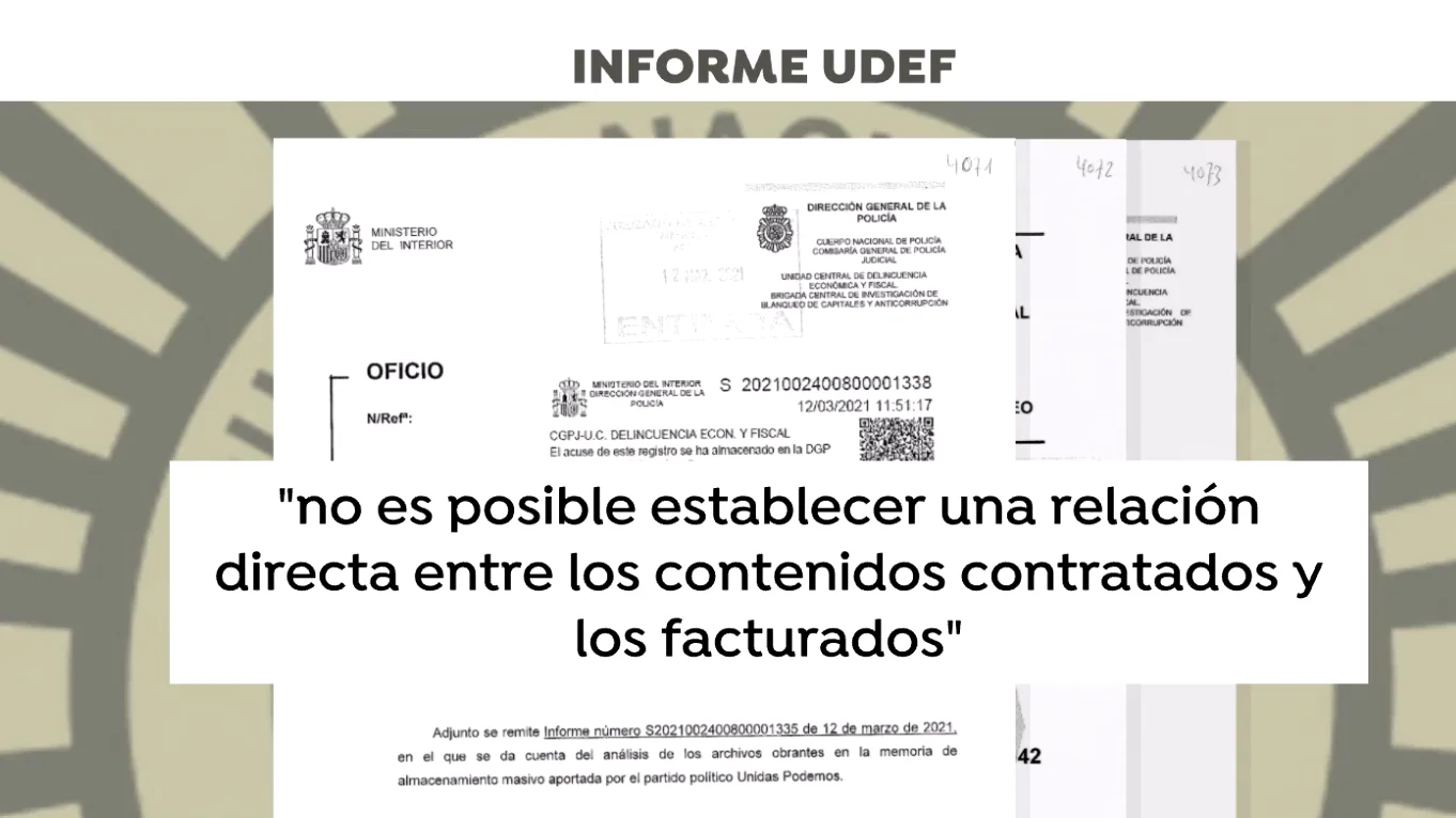 La UDEF cuestiona los trabajos de Neurona a Podemos La UDEF cuestiona los trabajos de Neurona a Podemos