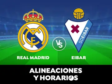 Real Madrid - Eibar: Horario, alineaciones y dónde ver el partido de Liga Santander en directo Real Madrid - Eibar: Horario, alineaciones y dónde ver el partido de Liga Santander en directo