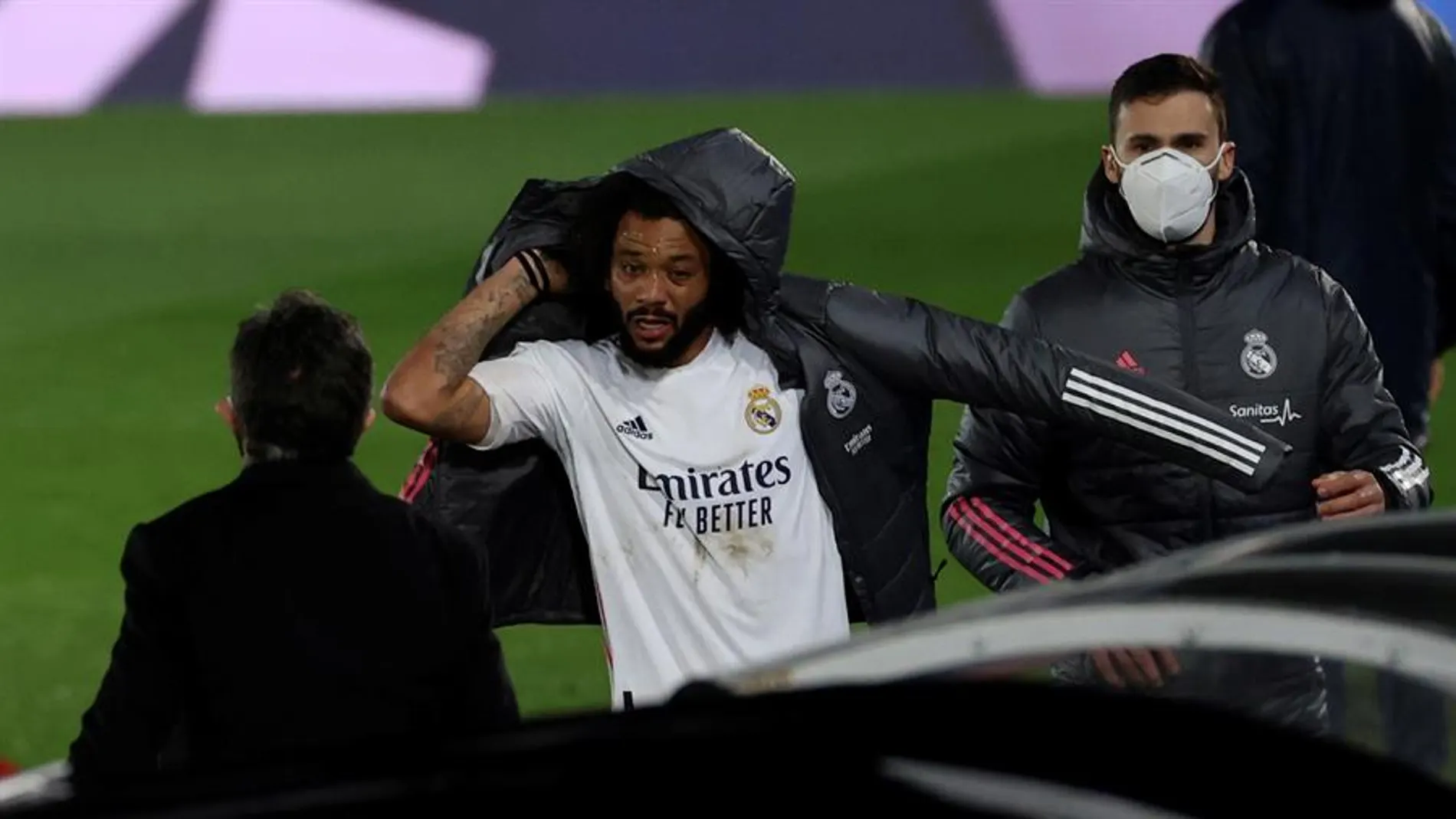 Marcelo, en un partido del Real Madrid