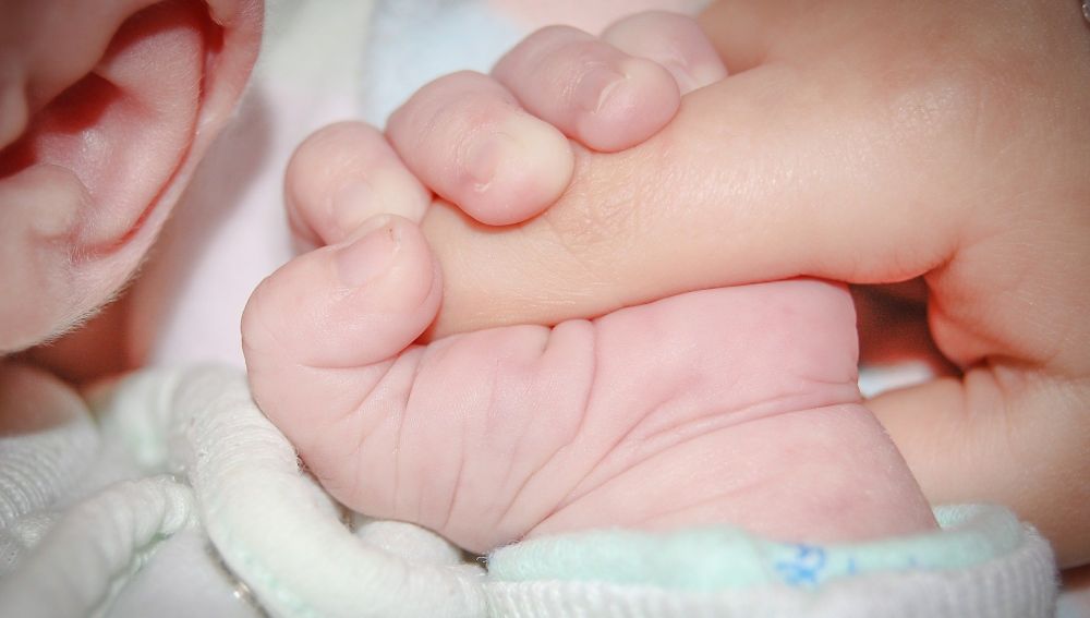 Bebé cogiendo la mano de una persona