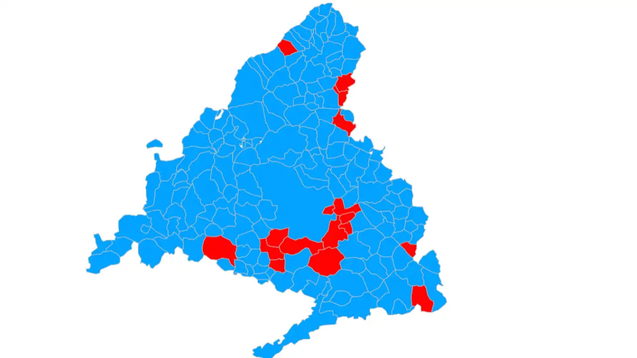 Encuesta: El mapa de Madrid se pintar&iacute;a de azul en las elecciones del 4-M; el PP ganar&iacute;a en 162 municipios