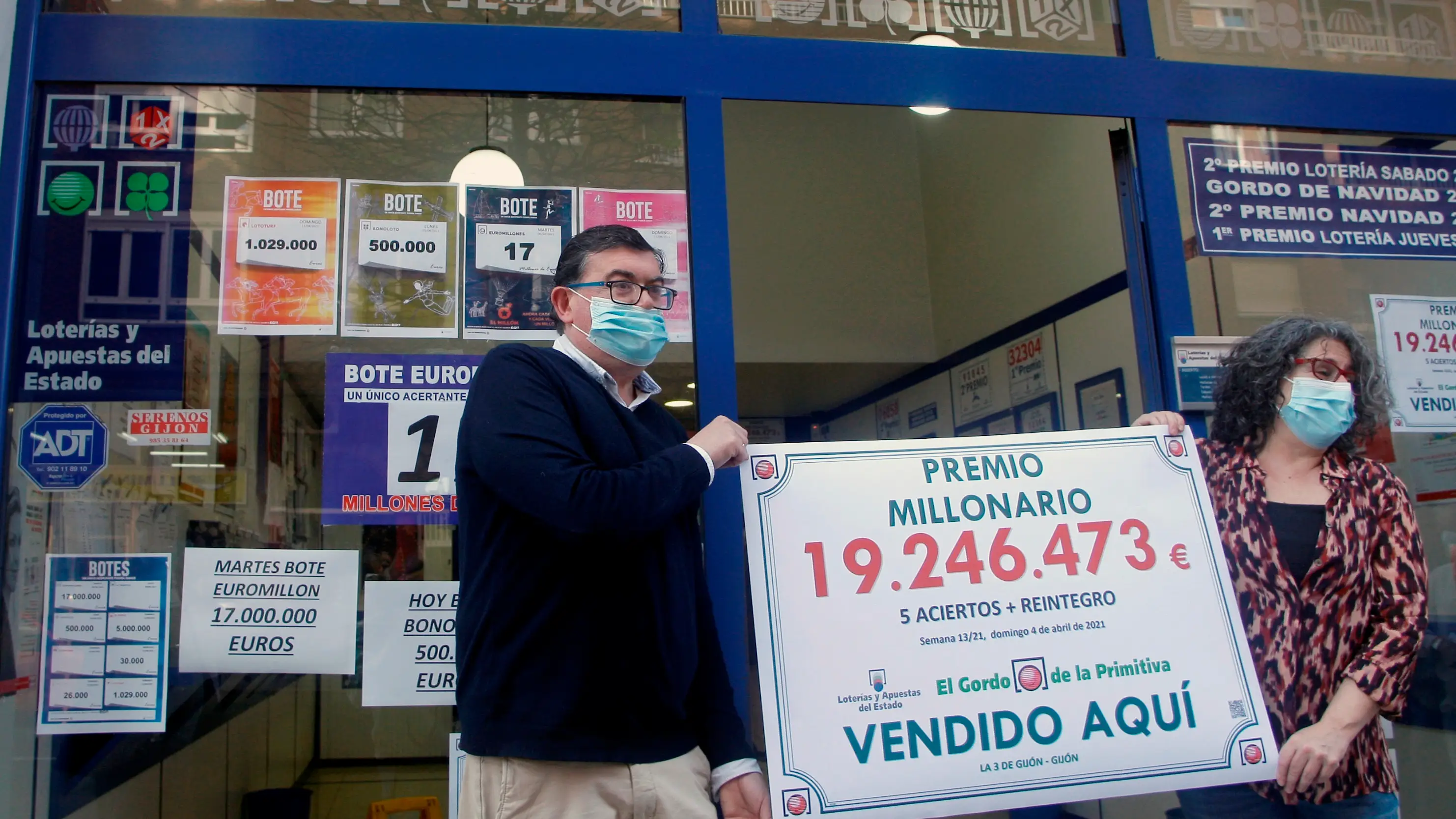 Un acertante an&oacute;nimo sella en Asturias un boleto premiado en la Primitiva con 19,2 millones de euros