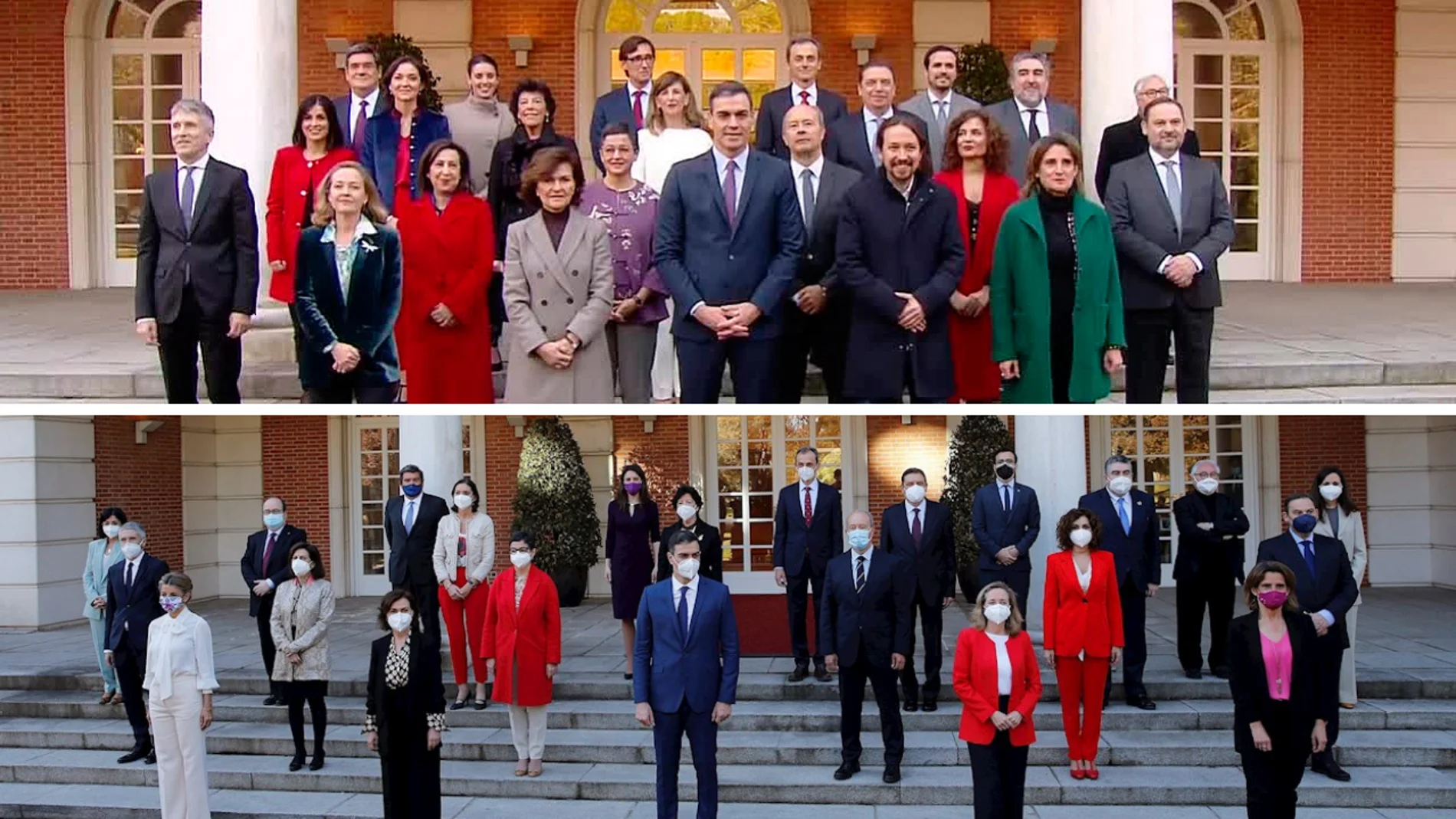 Ausencias y nuevas caras entre las dos fotos de Gobierno realizadas en poco más de 1 año