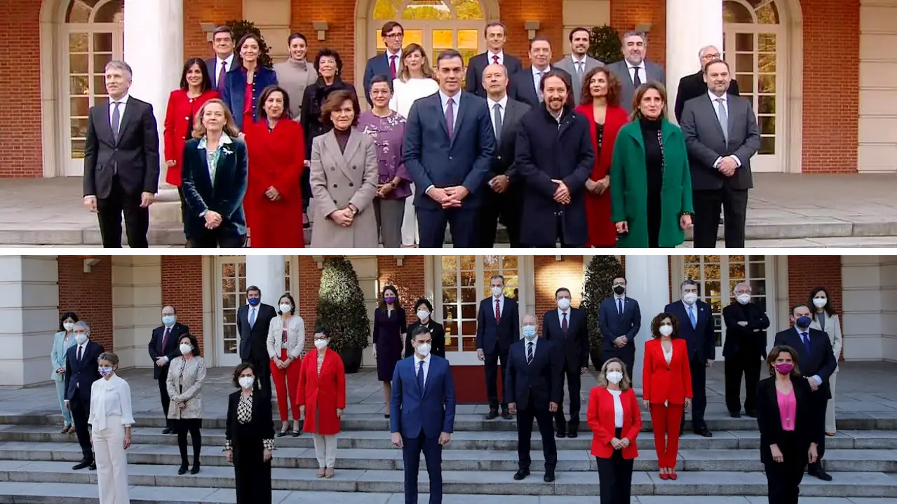 Ausencias y nuevas caras entre las dos fotos de Gobierno realizadas en poco más de 1 año Ausencias y nuevas caras entre las dos fotos de Gobierno realizadas en poco más de 1 año