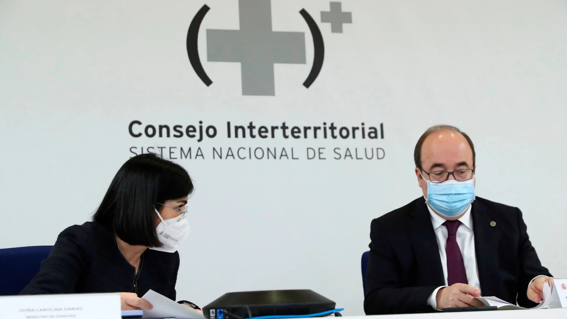 Carolina Darias y Miquel Iceta, en el Consejo Interterritorial de Salud Coronavirus