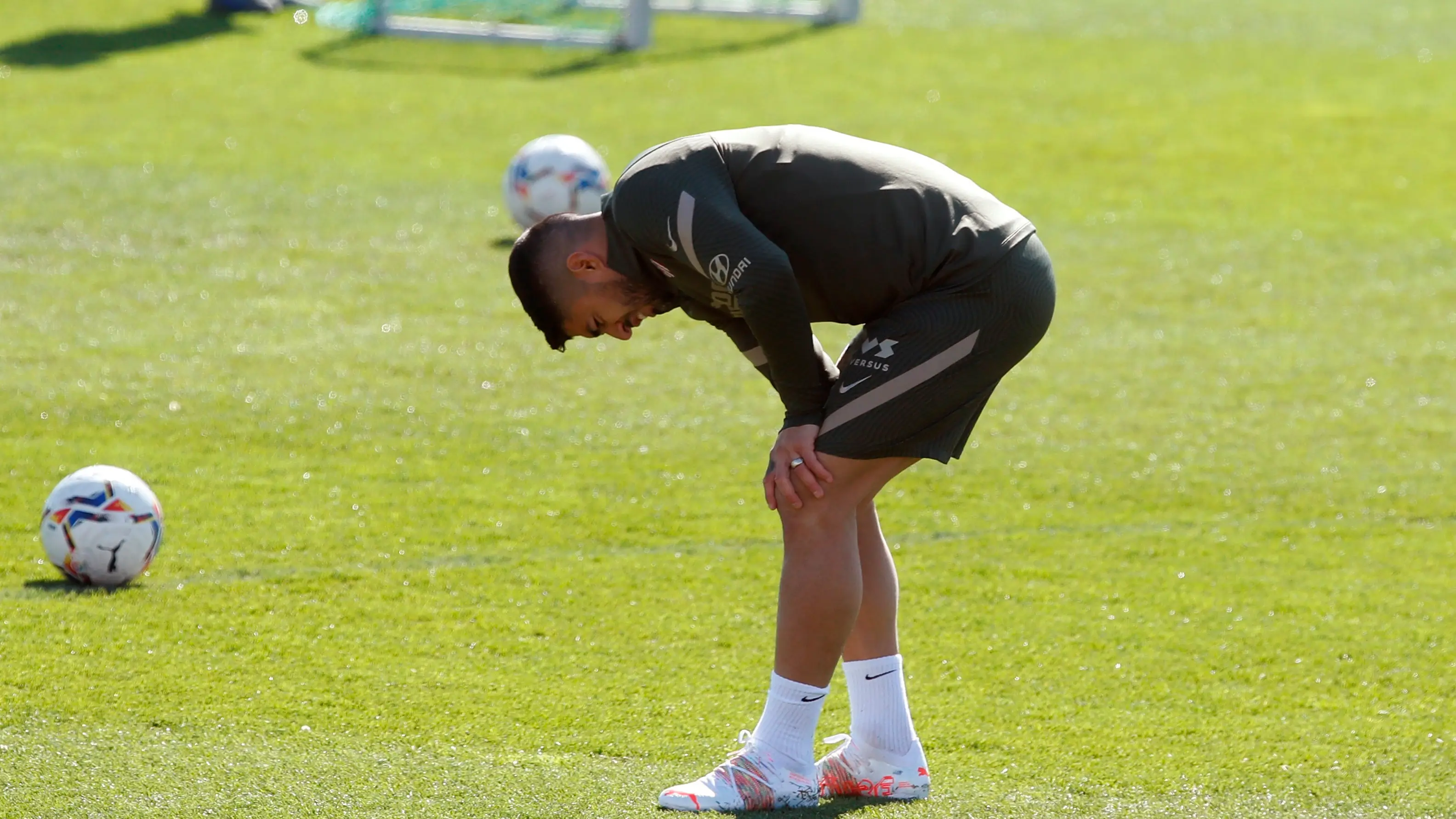 Luis Su&aacute;rez, en un entrenamiento del Atl&eacute;tico 