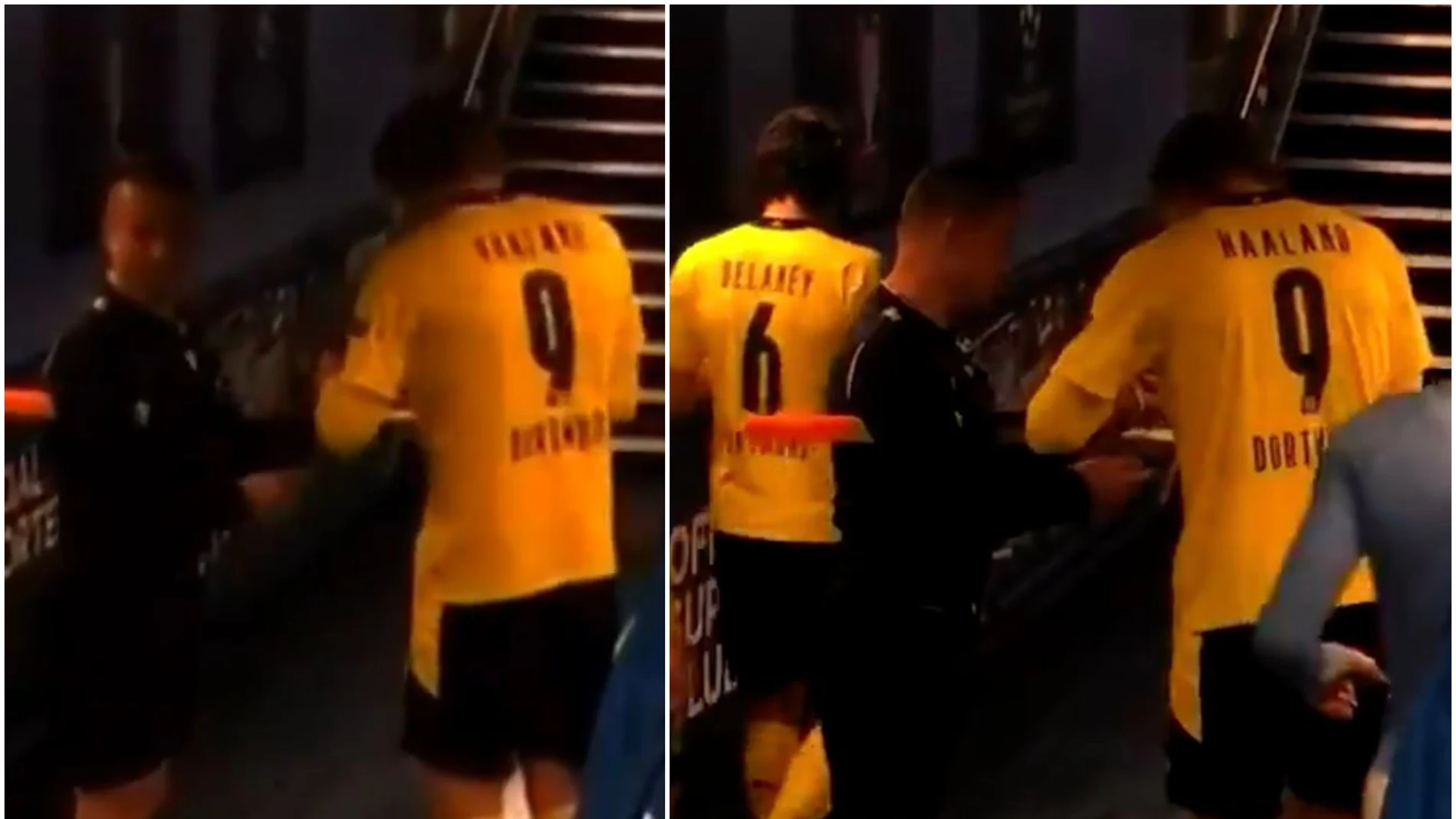 Lo nunca visto, un juez de línea pide a Haaland que le firme un autógrafo en sus tarjetas Lo nunca visto, un juez de línea pide a Haaland que le firme un autógrafo en sus tarjetas