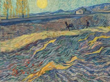  'Labrador en un campo' de Van Gogh