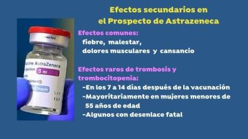 Efectos secundarios AstraZeneca
