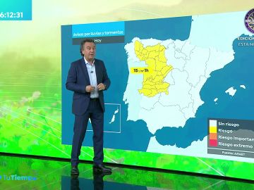 La previsi&oacute;n del tiempo hoy: LLuvias y tormentas fuertes en el sur y sistema central con term&oacute;metros a la baja en el interior