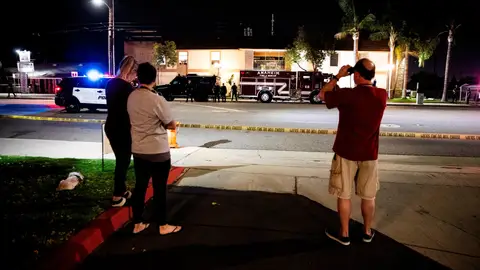 Imagen del lugar de un tiroteo en Los Ángeles Tiroteos