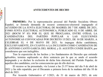 Consulta la sentencia por la que Toni Cantó y Agustín Conde han quedado fuera de la lista del PP en las elecciones de Madrid Consulta la sentencia por la que Toni Cantó y Agustín Conde han quedado fuera de la lista del PP en las elecciones de Madrid