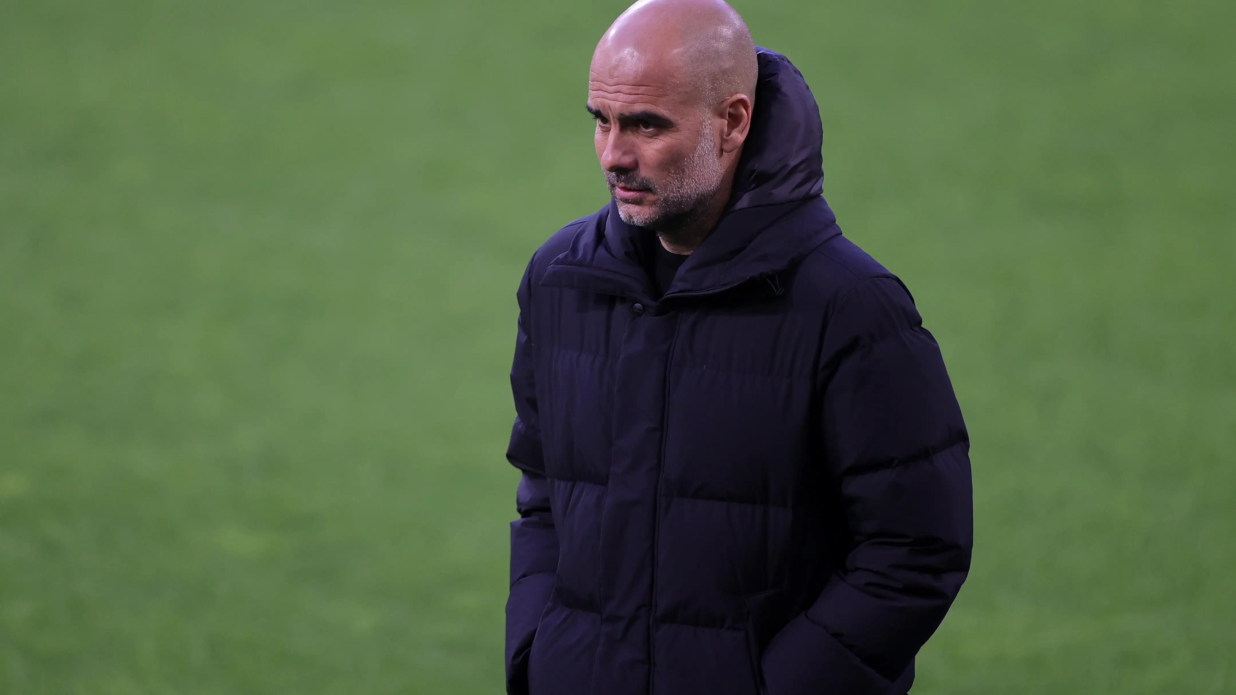 Pep Guardiola, durante un partido del Manchester City