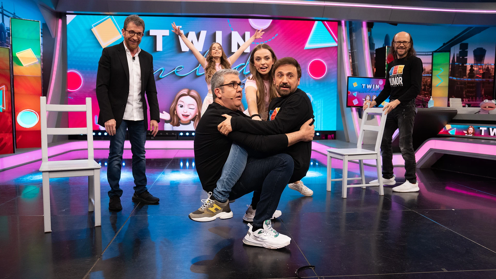 La batalla de break dance entre José Mota, Santiago Segura, Florentino Fernández y Pablo Motos