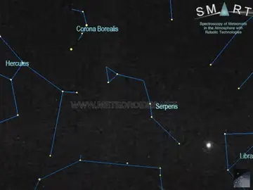 Captura del vídeo de Meteors donde se ve al bólido. Captura del vídeo de Meteors donde se ve al bólido.