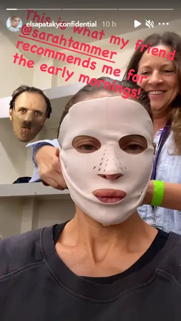 Elsa Pataky en el rodaje de 'Interceptor' Muestra la mascarilla que usa por las mañanas