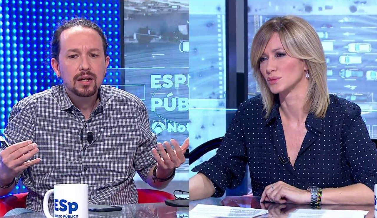 Pablo Iglesias en Espejo Público. Pablo Iglesias en Espejo Público.