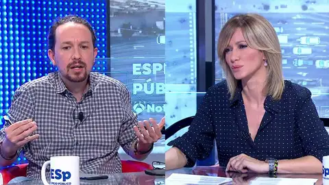 Pablo Iglesias en Espejo Público. Pablo Iglesias en Espejo Público.