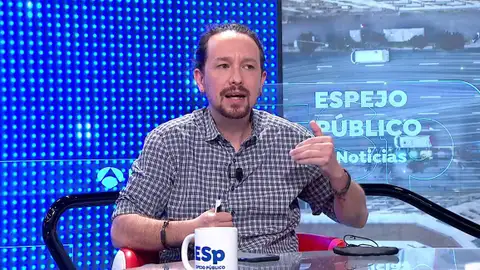 Pablo Iglesias en Espejo Público. Pablo Iglesias en Espejo Público.