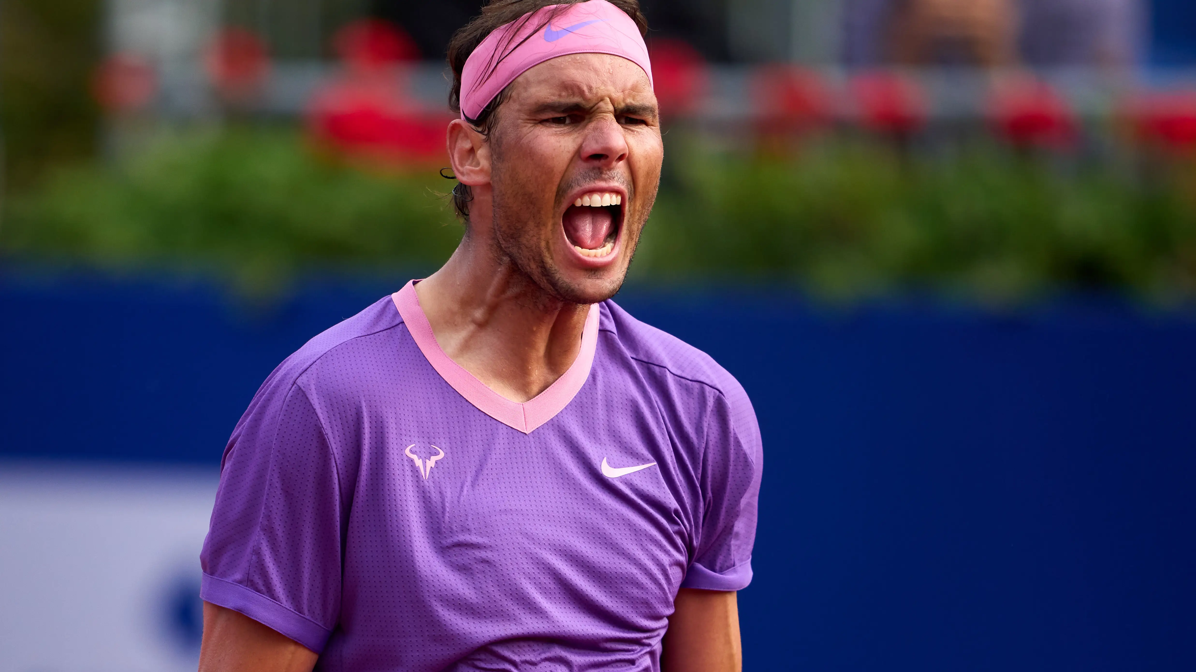 Rafa Nadal celebra un punto en el Conde de Godó Rafa Nadal celebra un punto en el Conde de Godó