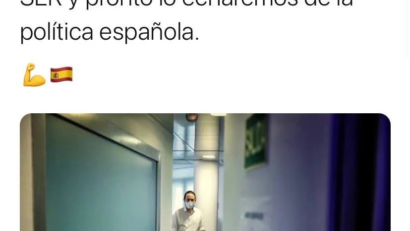 Santiago Abascal y Rocío Monstaerio presumen de haber echado a Iglesias del debate de la SER Santiago Abascal y Rocío Monstaerio presumen de haber echado a Iglesias del debate de la SER